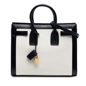 Pre-Loved Saint Laurent Small Bicolor Leather Sac de Jour Satchel